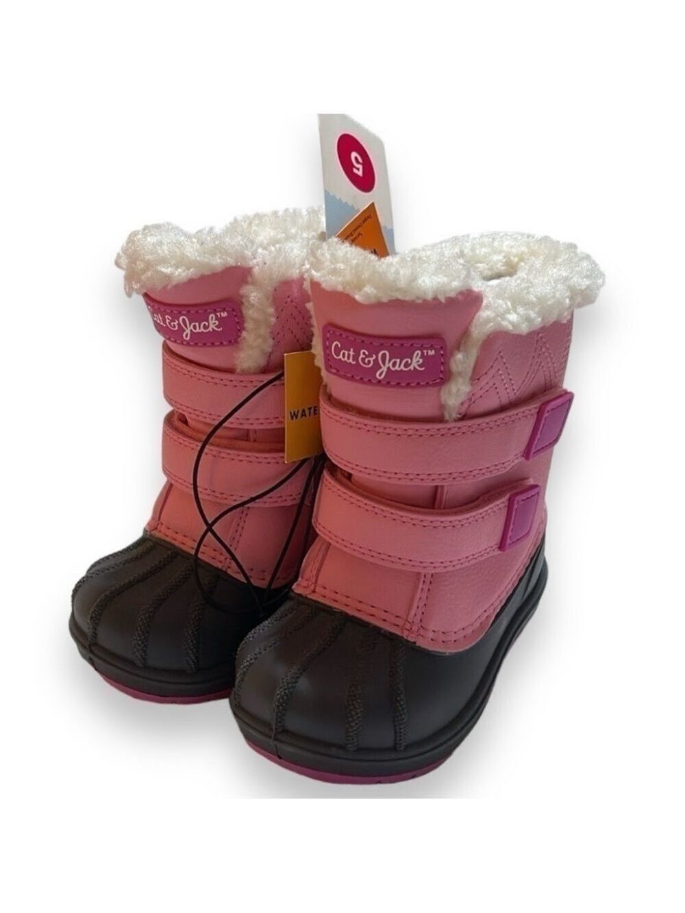 Cat & Jack Pink Lace-Up Winter Duck Boots Little Girls 5 Style: Denver